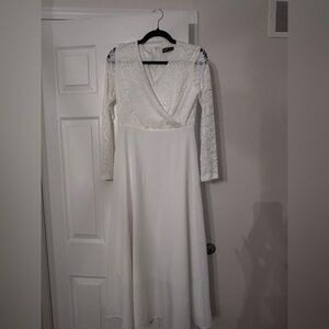 SHEIN White Lace Long Sleeve Dress